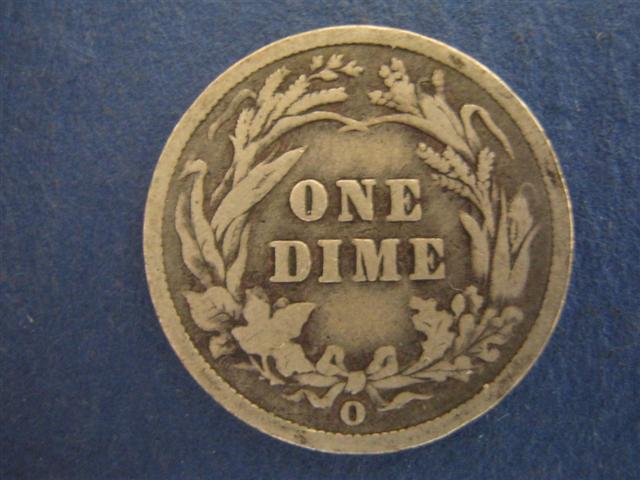 1896-O Barber Dime Reverse